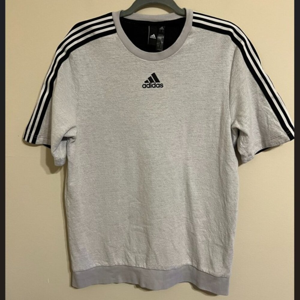 Adidas Gray Athletics Post Game Short Sleeve Crewneck Sweatshirt Men's Size L